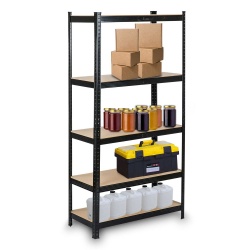 Metalowy regał magazynowy 150 x 75 x 30 cm obciążenie do 750 kg czarny