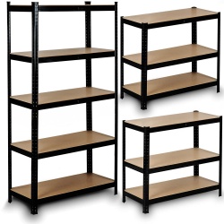 Metalowy regał magazynowy 150 x 75 x 30 cm do 750 kg czarny