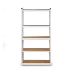 Metalowy regał magazynowy 180 x 90 x 40 cm biały obciążenie do 875 kg 5 półek
