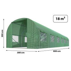 Folia zamiennik na tunel ogrodowy szklarnie 3 x 6 m z oknami 18m2