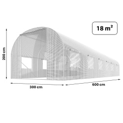 Folia zamiennik na tunel ogrodowy szklarnie 3 x 6 m z oknami 18m2