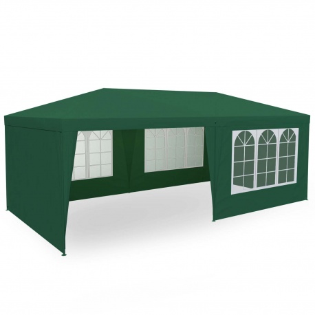 Pawilon ogrodowy 600 x 300 x 250 cm namiot handlowy biały zielony szary