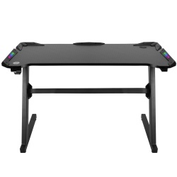 Biurko komputerowe dla graczy gamingowe oświetlenie LED pilot uchwyt na słuchawki