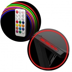 Biurko komputerowe dla graczy gamingowe oświetlenie LED pilot uchwyt na słuchawki