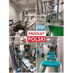 Maseczki chirurgiczne 50 sztuk maska na gumce SAFE BFE Typ II ES atest filtracja BFE 98% produkt polski kolor niebieski