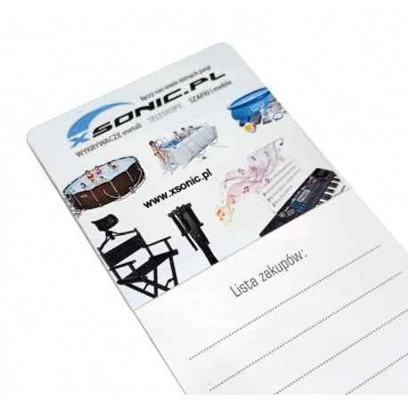 Magnes z notatnikiem na lodówkę Lista Zakupów notes firmowy Xsonic