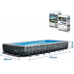 Ogromny basen prostokątny 975 x 488 x 132 cm 21w1 Ultra XTR Frame INTEX 26378