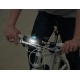Lampka rowerowa 3w1 licznik klakson komplet na przód i tył zestaw akumulator
