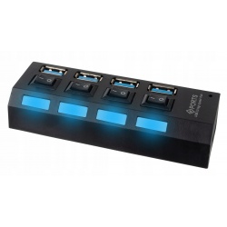 Hub USB 3.0 na 4 porty rozgałęźnik rozdzielacz włączniki do komputera