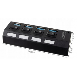 Hub USB 3.0 na 4 porty rozgałęźnik rozdzielacz włączniki do komputera