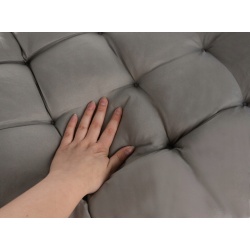 Gruba poduszka pikowana na leżak ogrodowy szara 165x50x10cm uniwersalna