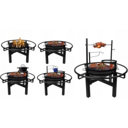 Zestaw do grillowania ogrodowy grill z rożnem 5w1 ruszty rożen dmuchawa