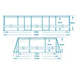 Owalny basen ogrodowy 305 x 200 x 84 cm 17w1 stelażowy Bestway 5614A