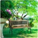 Ławka ogrodowa parkowa z oparciem drewno metal Fusio ozdobna 124 x 74 x 43 cm