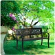 Solidna ławka ogrodowa parkowa z oparciem metalowa Clovera 125x77x49cm