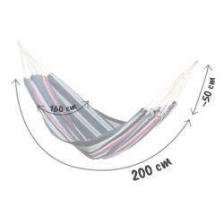 Hamak ogrodowy bujak 200 x 160 cm tkanina Malagas DUO pokrowiec liny