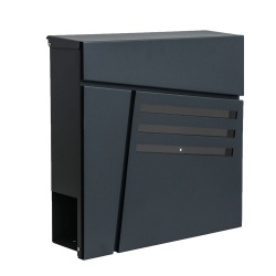 Skrzynka na listy nowoczesna 37x37x10cm gazety ulotki antracyt pocztowa