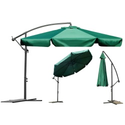 Składany parasol ogrodowy 350 cm na wysięgniku 8 segmentów stalowa rama