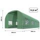 Tunel ogrodowy 3x4,5m (13,5m2) biały zielony foliowy szklarnia 8 okien