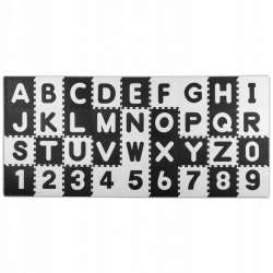 Duże puzzle piankowe dla dzieci 30x30cm 36 elementów literki i cyferki