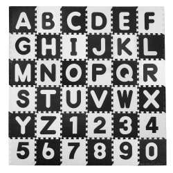 Duże puzzle piankowe dla dzieci 30 x 30 cm 36 elementów literki i cyferki