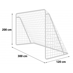 Bramka do piłki nożnej 300 x 200 x 120 cm metalowa piłkarska siatka PE