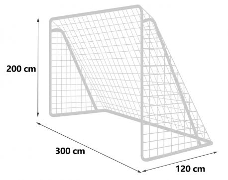 Bramka do piłki nożnej 300 x 200 x 120 cm metalowa piłkarska siatka PE