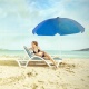 Parasol plażowy ogrodowy odbijający ciepło UV średnica czaszy 2,4m składany