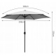Duży parasol plażowy ogrodowy 3m łamany brązowy szary biały na korbkę