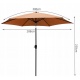 Duży parasol plażowy ogrodowy 3m łamany brązowy szary biały na korbkę