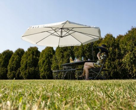 Rozkładany parasol ogrodowy XXL 350cm na wysięgniku regulowany 3 kolory