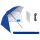 Parasol plażowy leżący 260cm stojący składany parawan XXL niebieski