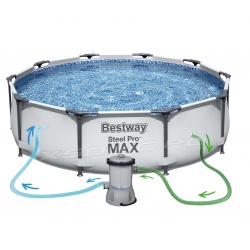 Basen ogrodowy stelażowy okrągły 305 x 76 cm Bestway 56408 10w1
