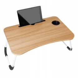Składany stolik do laptopa podstawka na komputer tablet kubek do łóżka