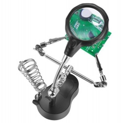 Zestaw z oświetleniem trzecia ręka lupa uchwyt statyw lupa x3,5 + x12 led