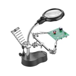 Zestaw z oświetleniem trzecia ręka lupa uchwyt statyw lupa x3,5 + x12 led