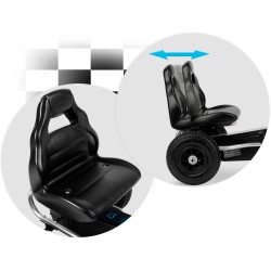 Gokart na pedały dla dzieci pompowane koła regulacja siedzenia czerwony czarny