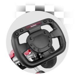 Gokart na pedały dla dzieci pompowane koła regulacja siedzenia czerwony czarny