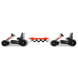 Gokart na pedały dla dzieci pompowane koła regulacja siedzenia czerwony czarny