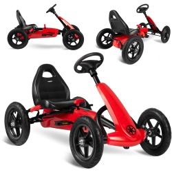 Gokart na pedały dziecięcy pompowane koła regulacja siedzenia 3 kolory do 50kg