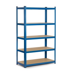 Regał magazynowy 150 x 75 x 30 cm obciążenie do 625 kg 5 półek metalowy niebieski
