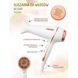 Suszarka do włosów Mesko MS 2250 moc 2100W nasadka skupiająca strumień powietrza