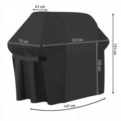 Pokrowiec na grill ogrodowy wodoodporny 130x75x131cm czarny wiązany