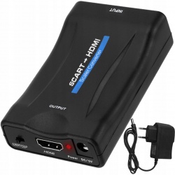 Adapter konwerter EURO SCART na HDMI HD przejściówka analogowy na cyfrowy