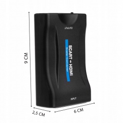Adapter konwerter EURO SCART na HDMI HD przejściówka analogowy na cyfrowy