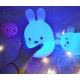 Lampka nocna LED nietłukąca się królik dla dzieci z silikonu pilot akumulator