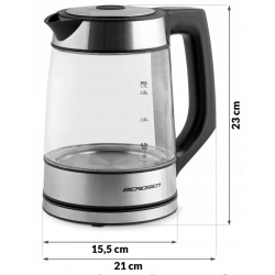 Czajnik z regulacją temperatury szklany Berdsen BD-704 pojemność 1,7L moc 2200W