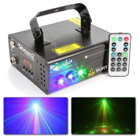 Laser czerwony i zielony z efektem LED BeamZ Surtur II niebieska dioda 3W