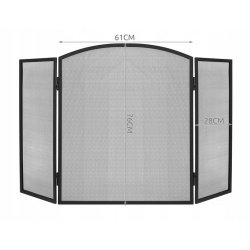 Parawan kominkowy metalowy zabezpieczenie XXL 118x76cm osłona kominka paleniska