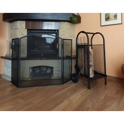 Parawan kominkowy metalowy zabezpieczenie XXL 118x76cm osłona kominka paleniska